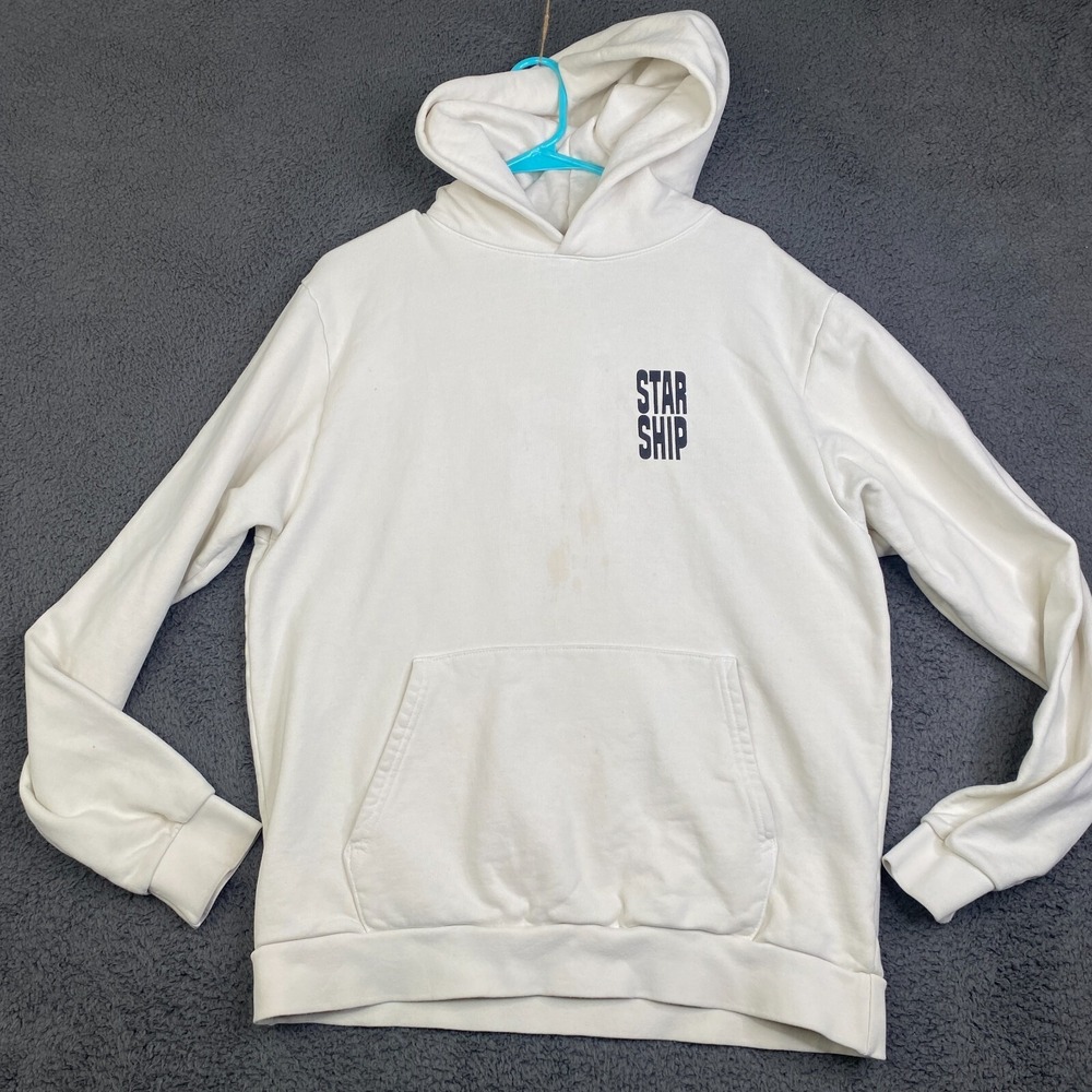 Official SpaceX Starship Schematics Hoodie Sweatshirt M Cream Rare Limited